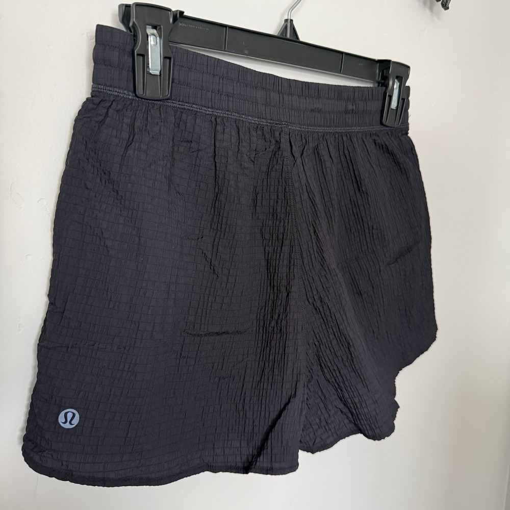 lululemon Negative Split Textured Run Short 2.5 Black Womens XS LW7DH3S - Picture 5 of 8